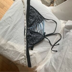 Black and White Patterned Bikini Top